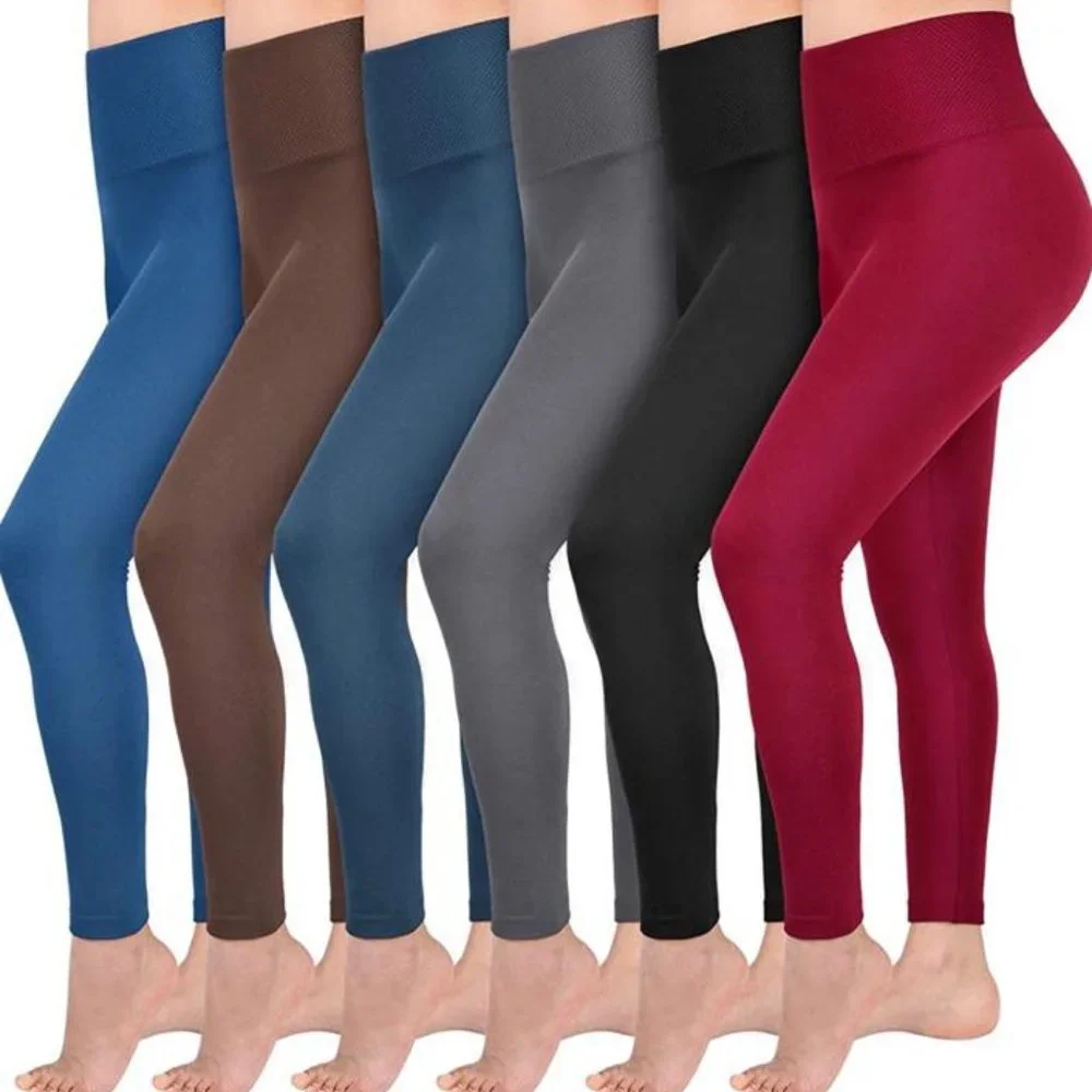 Hot 6 Pack! Women’s Fleece Lined Leggings High Waist Soft Stretchy Warm Assorted - Picture 1 of 14